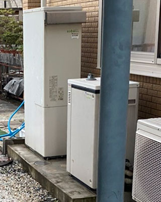 横浜市都筑区にお住まいK様宅のエコウィル、東京ガス「GCT-C08ARS-AWQ」をノーリツ「GTH-C2461AW3H BL」にお取替させていただきました。