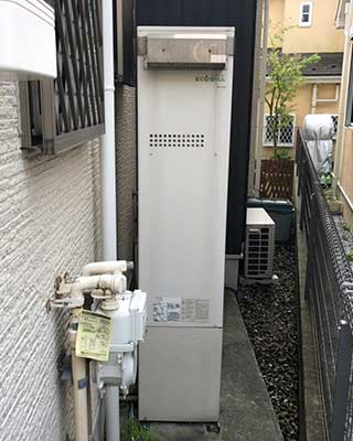 横浜市港南区にお住まいのK様宅のエコウィル、東京ガス「GFT-C06ARS-AWQ」をノーリツ「GTH-C2461AW3H BL」にお取替させていただきました。