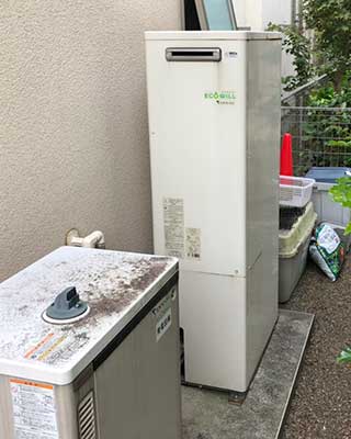 東京都西東京市にお住まいY様宅のエコウィル、東京ガス「GCT-C08ARS-AWQ」をノーリツ熱源機「GTH-C2460SAW3H-L BL」にお取替させていただきました。