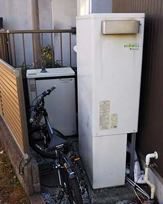 横浜市青葉区にお住まいY様宅のエコウィル、東京ガス「GCT-C08ARS-AWQ」をノーリツ熱源機「GTH-C2461AW3H BL」にお取替させていただきました。