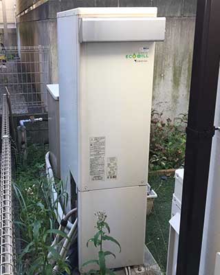 横浜市青葉区にお住まいH様宅のエコウィル、東京ガス「GCT-C08ARS-AWQ」をノーリツ「GTH-C2460AW3H-1 BL」にお取替させていただきました。