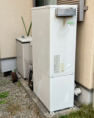 横浜市神奈川区にお住まいY様宅のエコウィル、東京ガス「GCT-C08ARS-AWQ」をリンナイ「RUFH-E2406AW2-6」にお取替させていただきました。