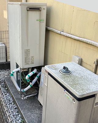 横浜市青葉区にお住まいS様宅のエコウィル、東京ガス「GCT-C08ARS-AWQ」をノーリツ「GTH-C2460AW3H-1 BL」にお取替させていただきました。